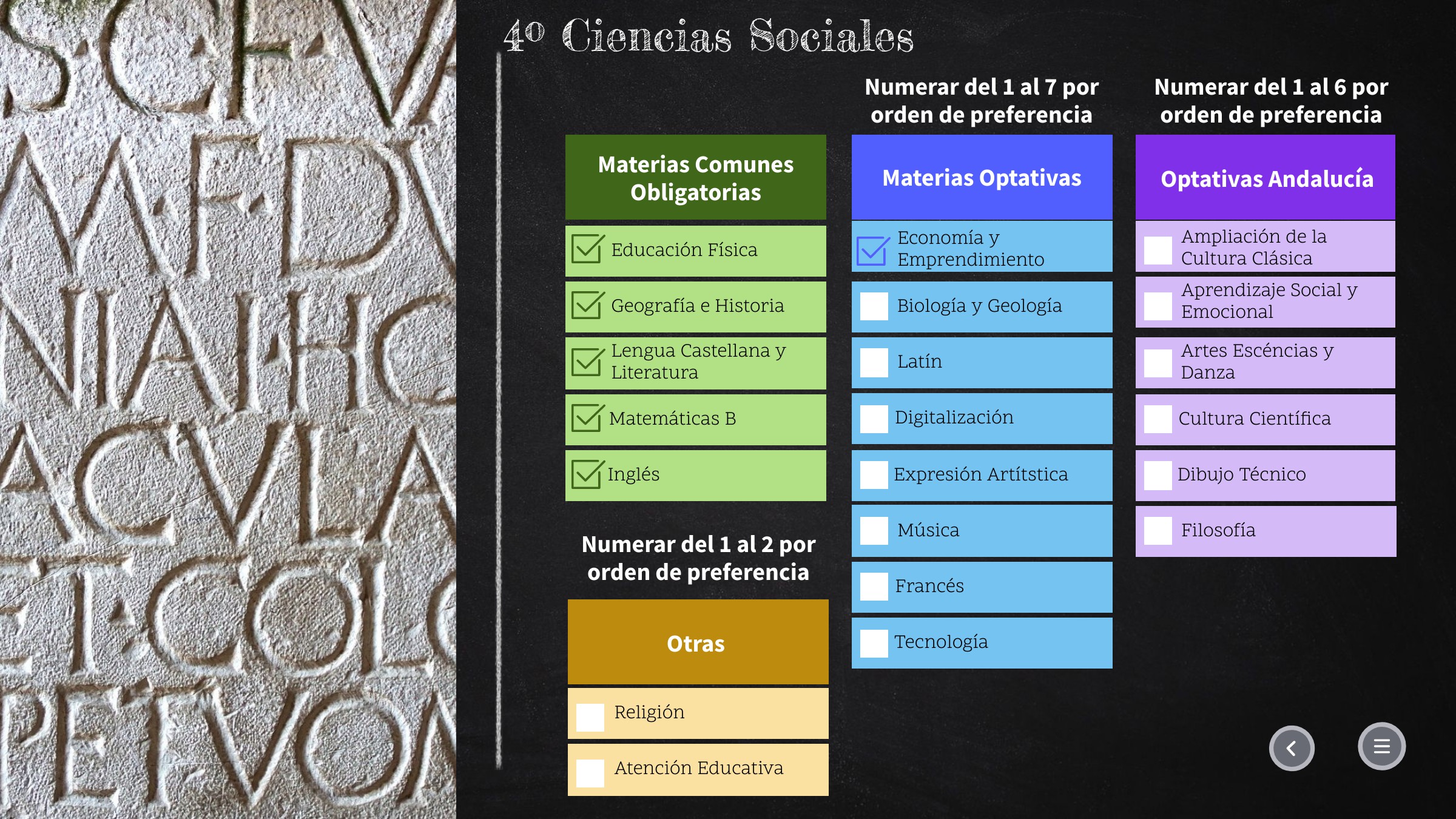 Oferta Educativa 4º E.S.O. SOCIALES