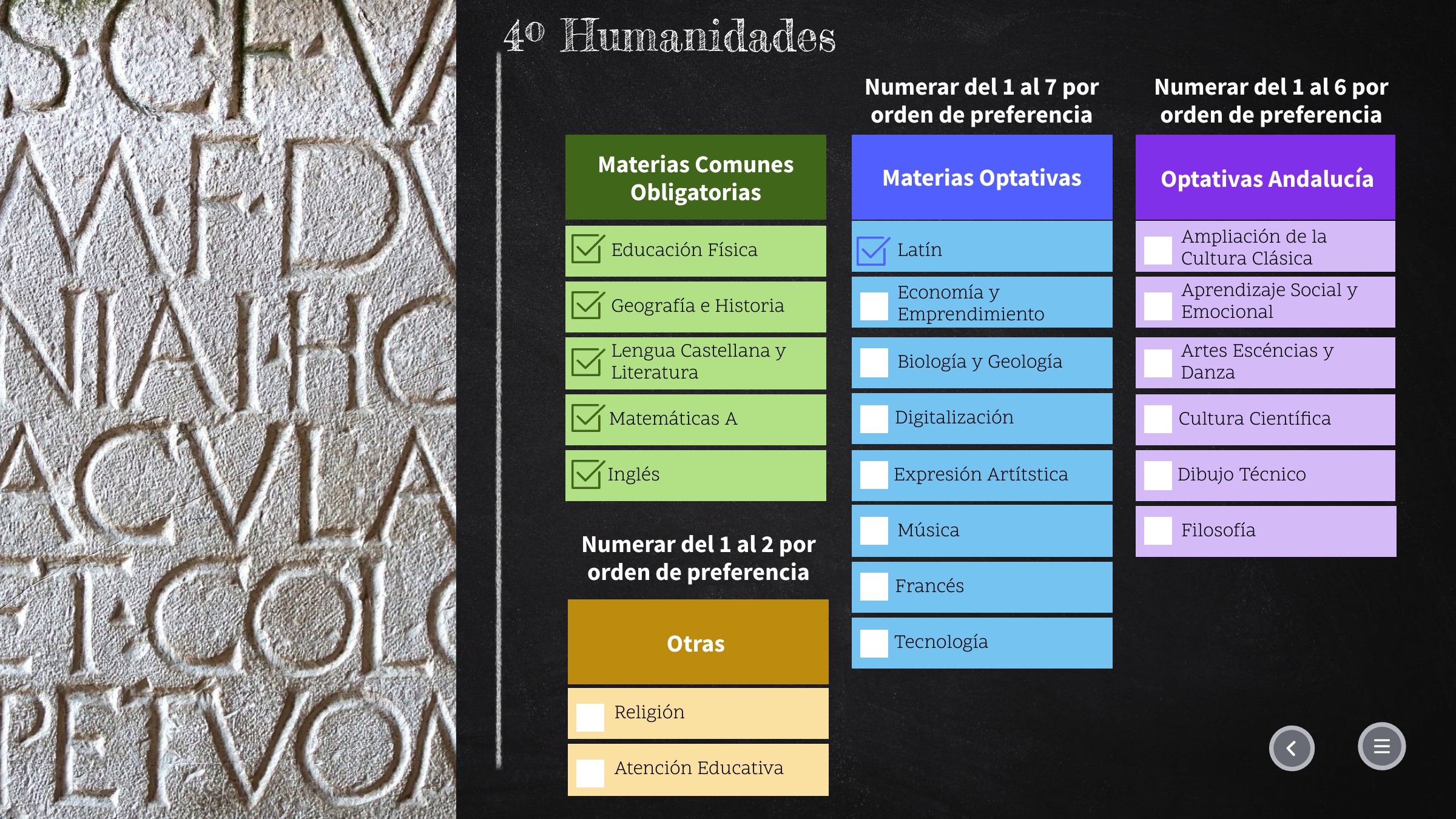 Oferta Educativa 4º E.S.O. HUMANIDADES