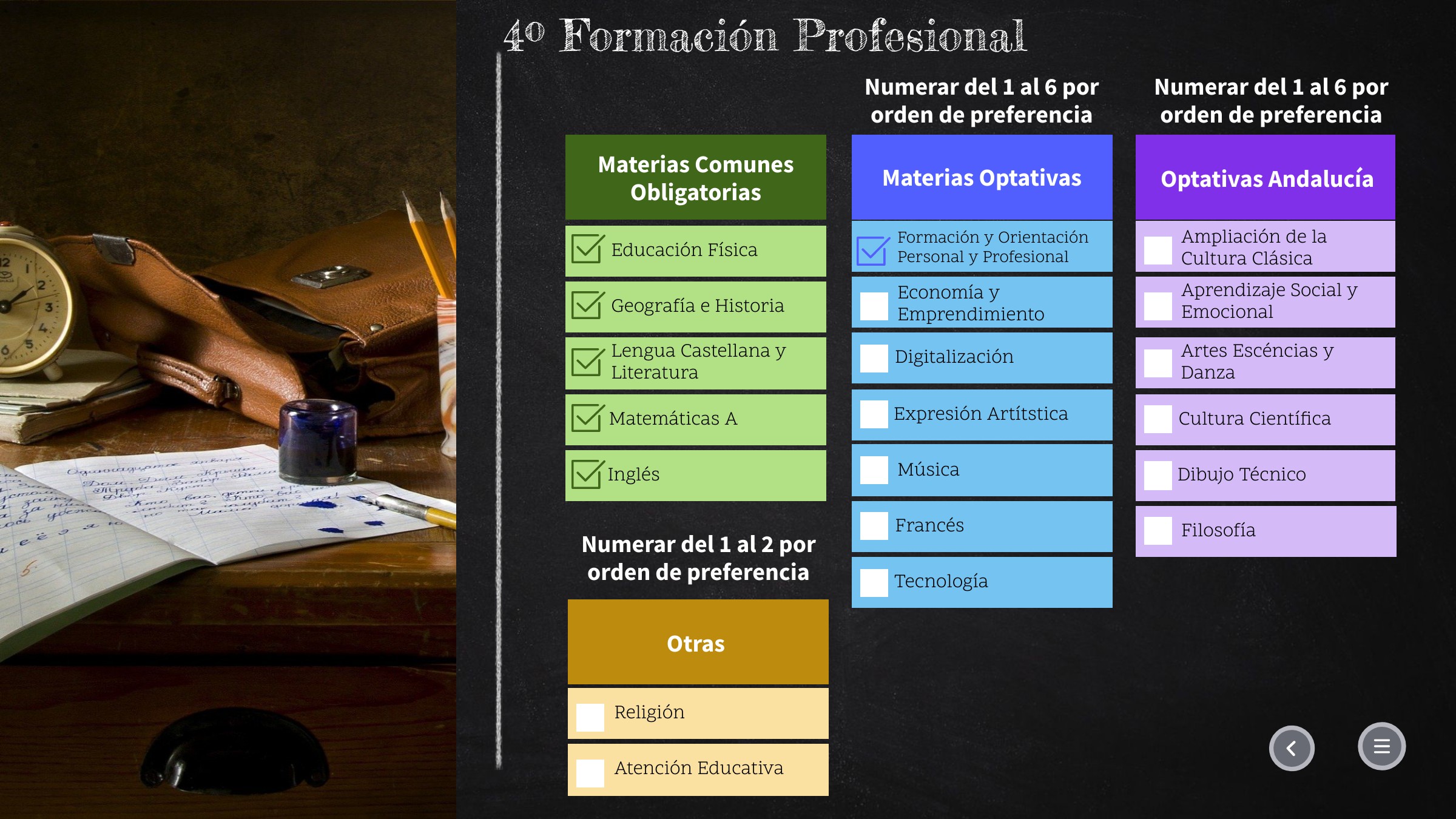 Oferta Educativa 4º E.S.O. FORMACION PROFESIONAL