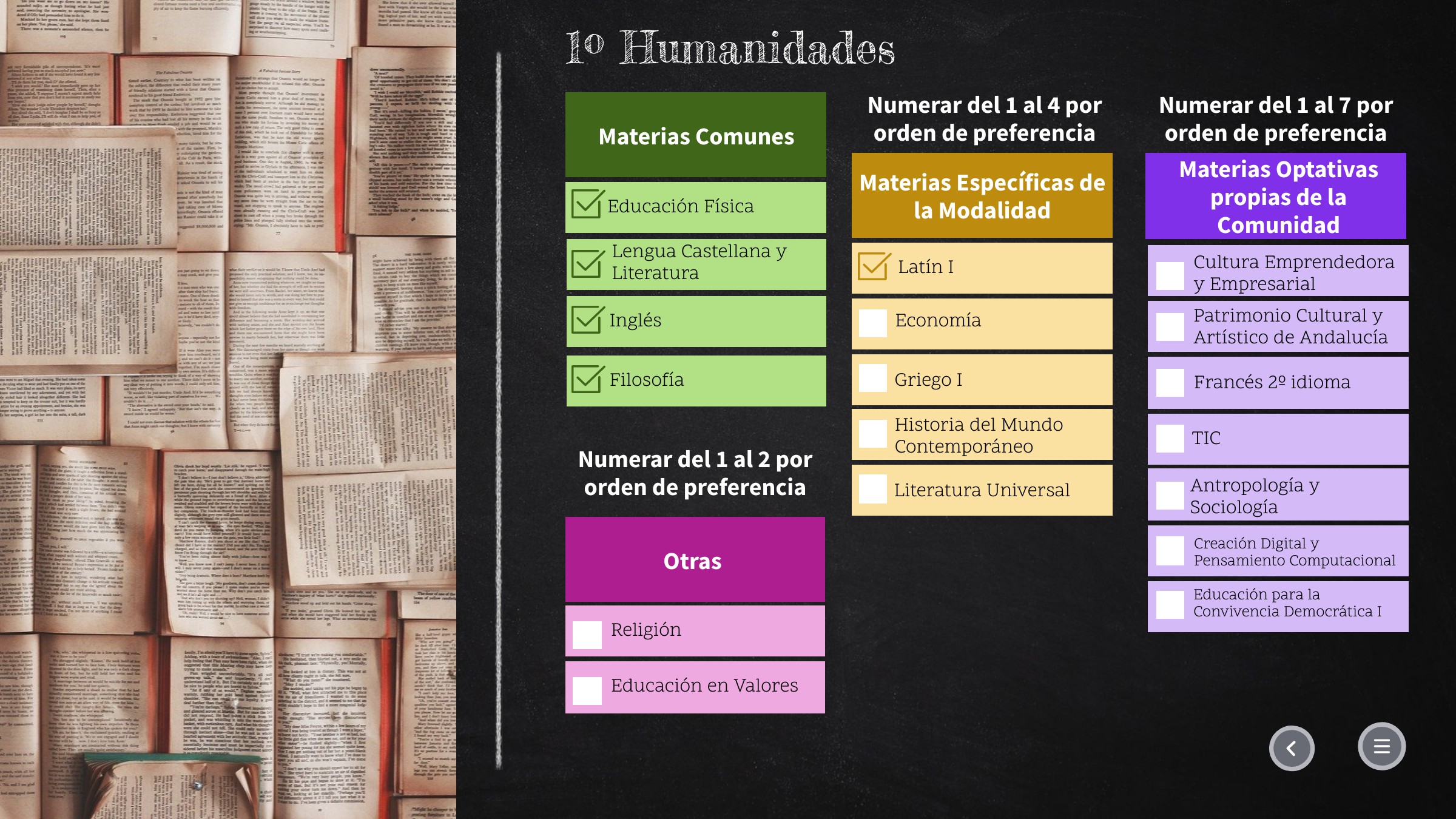 Oferta Educativa 1º Bachillerato Humanidades