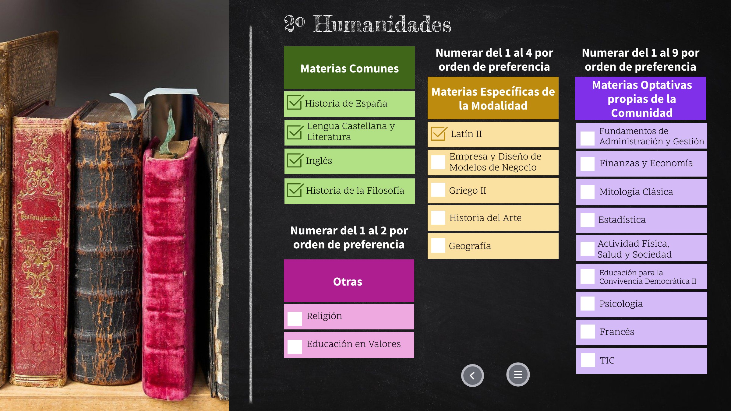 Oferta Educativa 2º Bachillerato Humanidades